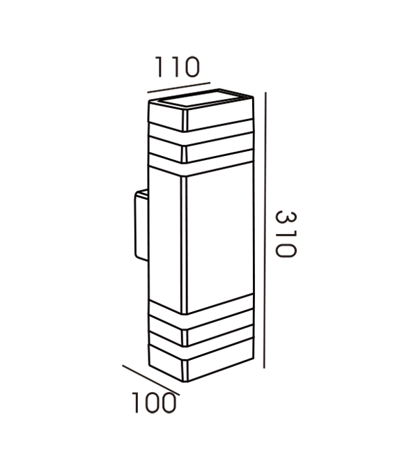 110 Lampă de perete dublă bidirecțională cu dungi dreptunghiulare HR60178 110 Lampă de perete dublă bidirecțională cu dungi dreptunghiulare HR60178