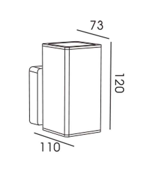 Lampă de perete pătrată cu un singur cap HR60335 Lampă de perete pătrată cu un singur cap HR60335