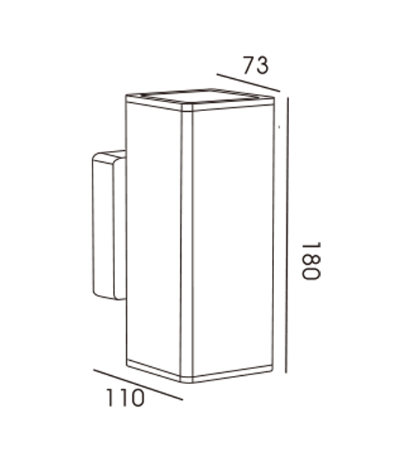 Lampă de perete cu două direcții cu tub pătrat HR60336 Lampă de perete cu două direcții cu tub pătrat HR60336