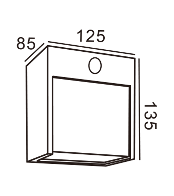 125 Lampă de perete cu inducție pătrată HR60421S 125 Lampă de perete cu inducție pătrată HR60421S