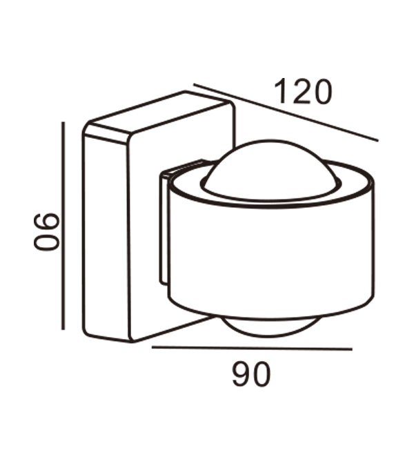Aplică circulară cu efect de lampă cu două capete HR60471 Aplică circulară cu efect de lampă cu două capete HR60471