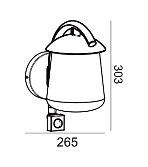 Parrot Bend Lampă de perete cu inducție din sticlă cu partea plată HR60673S Parrot Bend Lampă de perete cu inducție din sticlă cu partea plată HR60673S
