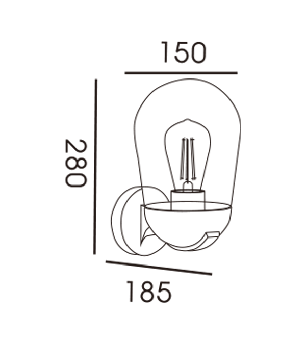 Lampă de perete cu inducție Rocket Head HR60111S Lampă de perete cu inducție Rocket Head HR60111S
