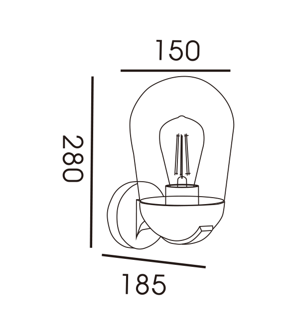 Lampă de perete din sticlă Rocket Head HR60111 Lampă de perete din sticlă Rocket Head HR60111