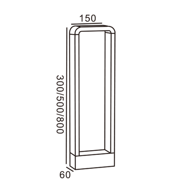 Lumini de grădină cu colț rotunjit HR60071-500 Lumini de grădină cu colț rotunjit HR60071-500