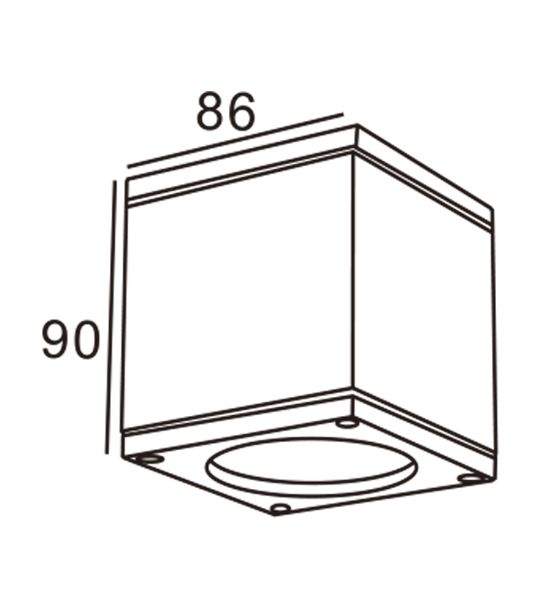 86 Plafoniera din aluminiu cu unghi drept GU10 HR10202 86 Plafoniera din aluminiu cu unghi drept GU10 HR10202