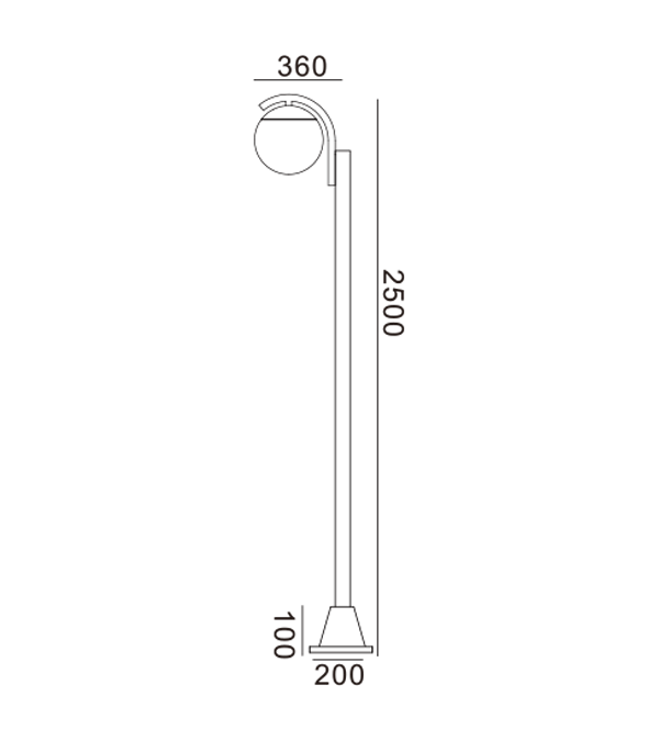 Lumină de grădină rotundă cu un singur cap HR60692 Lumină de grădină rotundă cu un singur cap HR60692